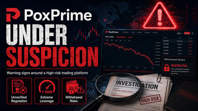 PoxPrime: 규제가 없는 껍데기 플랫폼, 출금 불가의 높은 위험 존재