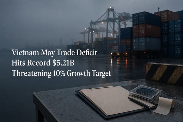 Vietnam May Trade Deficit Hits Record $5.21B Threatening 10% Growth Target