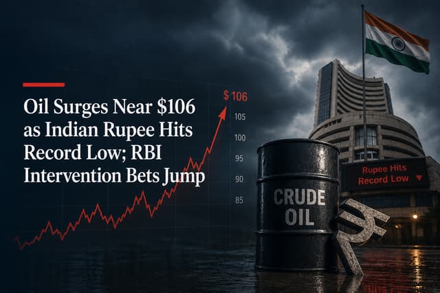Oil Surge Nears $106: Indian Rupee Tests Record Lows as RBI Intervention Bets Mount