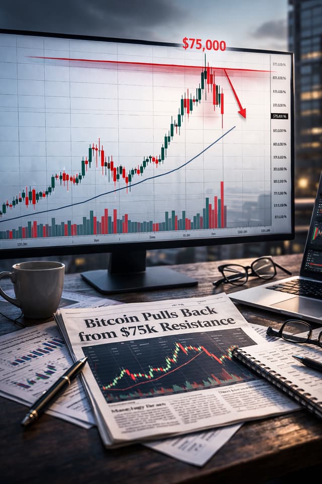 Bitcoin Fails to Hold $75K as Options-Driven Rally Shows Weakness