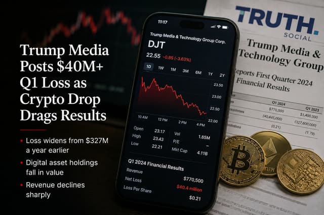 Trump Media Posts $400M+ Q1 Loss as Crypto Impairments Drag Down Earnings