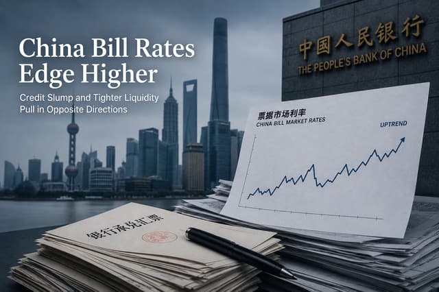 China Commercial Paper Rates Tick Up Amid Weak Credit and PBOC Liquidity Drain