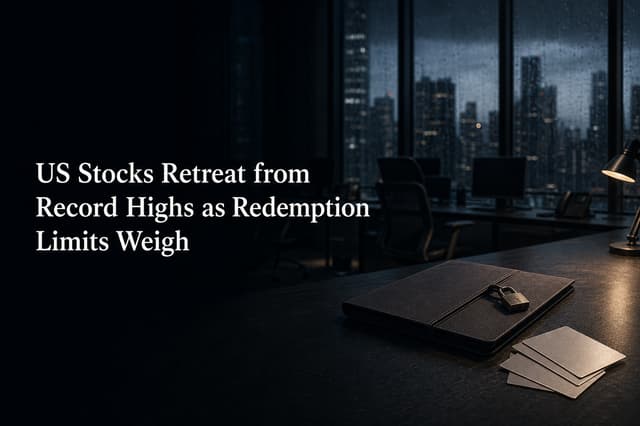 US Stocks Retreat from Record Highs as Middle East Tensions and Redemption Limits Weigh