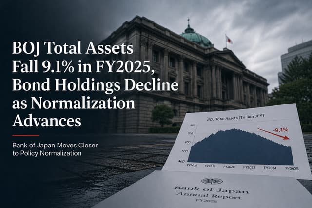 Bank of Japan Total Assets Drop 9.1% in FY2025 as JGB Holdings Taper