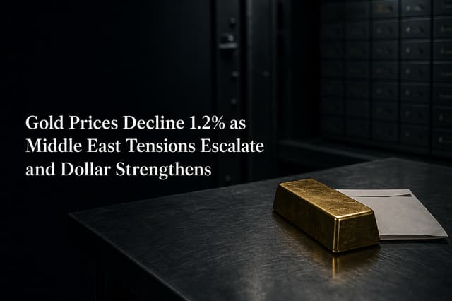 Gold Prices Decline 1.2% as Middle East Tensions Escalate and US Dollar Strengthens