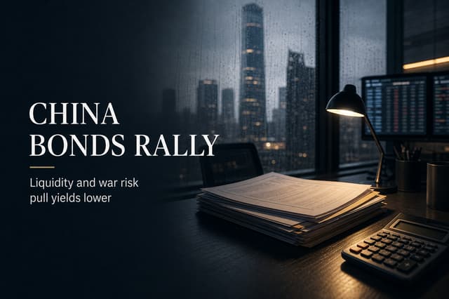 China Bond Yields Drop to Record Lows on Improved Liquidity and Middle East Risks