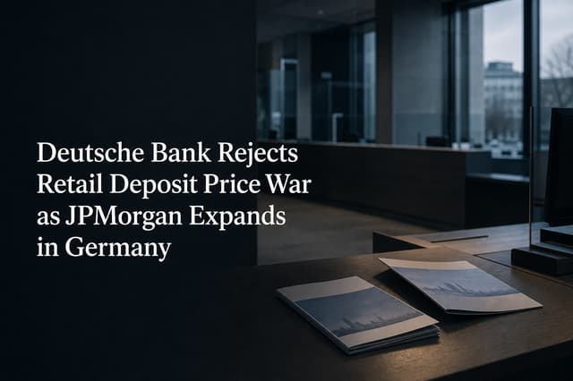 German Lender Rejects Retail Deposit Price War as JPMorgan Expands in Germany