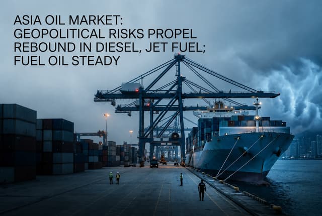 Asia Oil Market Snapshot: Geopolitical Risks Fuel Gasoil and Jet Rebound as Fuel Oil Holds Steady