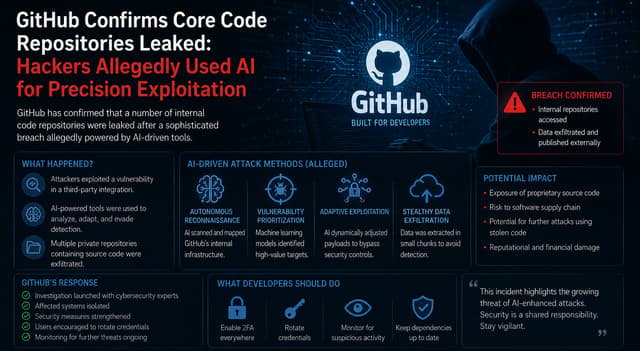 GitHub Confirms Core Repository Leak as Hackers Allegedly Use AI Tools for Precision Breach
